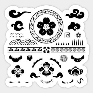 black flowers Sticker